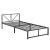 Pat metalic Meran 210 x 95 x 68 cm otel negru [en.casa] HausGarden Leisure