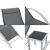 Set mobilier gradina Binetto 2 sezlonguri 1 masa gri/negru [en.casa] HausGarden Leisure