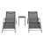 Set mobilier gradina Binetto 2 sezlonguri 1 masa gri/negru [en.casa] HausGarden Leisure