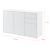 Comoda Paarl WH cu 3 usi si 2 sertare alb extra lucios [en.casa] HausGarden Leisure