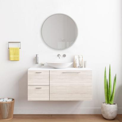 Oglinda de perete rotunda Modugno 60 cm alb [en.casa] HausGarden Leisure