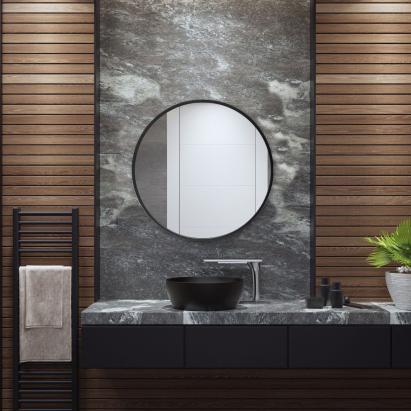 Oglinda de perete rotunda Modugno 50 cm negru [en.casa] HausGarden Leisure