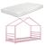 Pat copii Vardo cu saltea 90 x 200 cm roz [en.casa] HausGarden Leisure