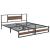 Pat cadru metalic Villach 209 x 184 x 85,5 cm negru/efect lemn de nuc [en.casa] HausGarden Leisure
