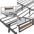 Pat cadru metalic Villach 209 x 184 x 85,5 cm negru/efect lemn de nuc [en.casa] HausGarden Leisure