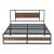 Pat cadru metalic Villach 209 x 144 x 85,5 cm negru/efect lemn de nuc [en.casa] HausGarden Leisure