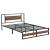 Pat cadru metalic Villach 209 x 144 x 85,5 cm negru/efect lemn de nuc [en.casa] HausGarden Leisure