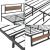 Pat cadru metalic Villach 209 x 144 x 85,5 cm negru/efect lemn de nuc [en.casa] HausGarden Leisure
