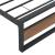 Pat cadru metalic Villach 209 x 94 x 85,5 cm negru/efect lemn de nuc [en.casa] HausGarden Leisure
