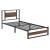 Pat cadru metalic Villach 209 x 94 x 85,5 cm negru/efect lemn de nuc [en.casa] HausGarden Leisure