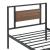 Pat cadru metalic Villach 209 x 94 x 85,5 cm negru/efect lemn de nuc [en.casa] HausGarden Leisure