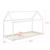 Pat copii Haus 166 x 88 x 127 cm lemn alb [en.casa] HausGarden Leisure