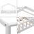 Pat copii design casuta Treviolo 120 x 200 cm lemn alb mat lacuit [en.casa] HausGarden Leisure