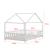 Pat copii design casuta Treviolo 120 x 200 cm lemn alb mat lacuit [en.casa] HausGarden Leisure