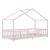 Pat copii design casuta Treviolo 90 x 200 cm lemn roz/alb [en.casa] HausGarden Leisure