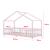 Pat copii design casuta Treviolo 90 x 200 cm lemn roz/alb [en.casa] HausGarden Leisure
