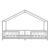 Pat copii design casuta Treviolo 90 x 200 cm lemn gri/alb [en.casa] HausGarden Leisure
