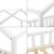 Pat copii design casuta Treviolo 90 x 200 cm lemn alb mat lacuit [en.casa] HausGarden Leisure