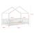 Pat copii design casuta Treviolo 80 x 160 cm lemn alb mat lacuit [en.casa] HausGarden Leisure