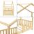 Pat copii design casuta Treviolo 80 x 160 cm lemn culoarea lemnului de brad [en.casa] HausGarden Leisure