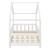 Pat copii design casuta Treviolo 70 x 140 cm lemn alb mat lacuit [en.casa] HausGarden Leisure