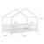 Pat copii design casuta Treviolo 70 x 140 cm lemn alb mat lacuit [en.casa] HausGarden Leisure