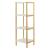 Raft uz casnic din bambus Balsfjord 110 cm cu 4 polite depozitare natur/alb [en.casa] HausGarden Leisure