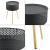 Masuta cafea Forshaga 50 x 35 cm negru/auriu [en.casa] HausGarden Leisure