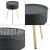 Masuta cafea Forshaga 65 x 40 cm negru/auriu [en.casa] HausGarden Leisure