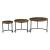 Set trei masute cafea masuri diferite Arvidsjaur cadru otel blat efect lemn nuanta inchisa [en.casa] HausGarden Leisure