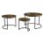 Set trei masute cafea masuri diferite Arvidsjaur cadru otel blat efect lemn nuanta inchisa [en.casa] HausGarden Leisure