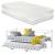 Pat metalic Skutskar W cu 2 saltele si pat suplimentar 90 x 200 cm alb [en.casa] HausGarden Leisure