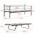 Pat metalic Skutskar S cu 2 saltele si pat suplimentar 90 x 200 cm negru [en.casa] HausGarden Leisure
