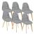 Scaune bucatarie Kopparberg HG 3VE set 6 bucati fag gri deschis [en.casa] HausGarden Leisure