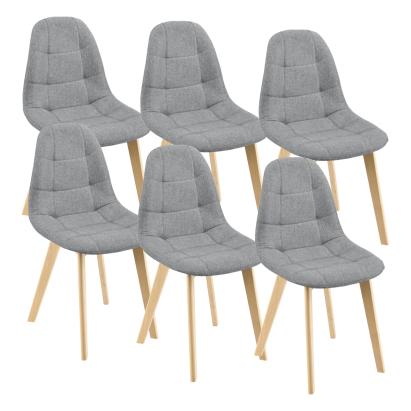 Scaune bucatarie Kopparberg HG 3VE set 6 bucati fag gri deschis [en.casa] HausGarden Leisure