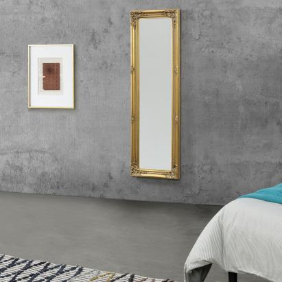 Oglinda de perete Livorno G 132 x 42 x 3,5 cm lemn auriu [en.casa] HausGarden Leisure