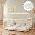 Pat copii Adina 140W cu saltea  alb mat lacuit [en.casa] HausGarden Leisure