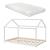 Pat copii Adina 140W cu saltea  alb mat lacuit [en.casa] HausGarden Leisure