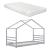 Pat copii Aurora 90G cu saltea gri mat lacuit [en.casa] HausGarden Leisure