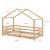 Pat copii KnattenNH cu saltea si grilaj protectie 90x200 cm culoarea lemnului [en.casa] HausGarden Leisure