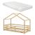 Pat copii KnattenNH cu saltea si grilaj protectie 90x200 cm culoarea lemnului [en.casa] HausGarden Leisure