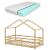 Pat copii KnattenNH cu saltea si grilaj protectie 70x140 cm culoarea lemnului [en.casa] HausGarden Leisure