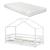 Pat copii KnattenW cu saltea si grilaj protectie 90x200 cm alb [en.casa] HausGarden Leisure