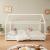Pat copii Dudu forma casuta 206x146x134cm brad alb [en.casa] HausGarden Leisure