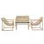 Set mobilier gradina Dallas masa banca fotoliu otel/textil bej [casa.pro] HausGarden Leisure