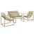 Set mobilier gradina Dallas masa banca fotoliu otel/textil bej [casa.pro] HausGarden Leisure