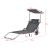 Set 2 bucati sezlong cu parasolar si roti Sonnenliege HTCB-1308 gri inchis [casa.pro] HausGarden Leisure