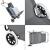 Set 2 bucati sezlong cu parasolar si roti Sonnenliege HTCB-1308 gri inchis [casa.pro] HausGarden Leisure