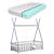Pat copii Cristal cu saltea lemn brad gri deschis [en.casa] HausGarden Leisure