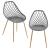 Scaune design FeliciaG set 2 buc plastic/metal gri [en.casa] HausGarden Leisure